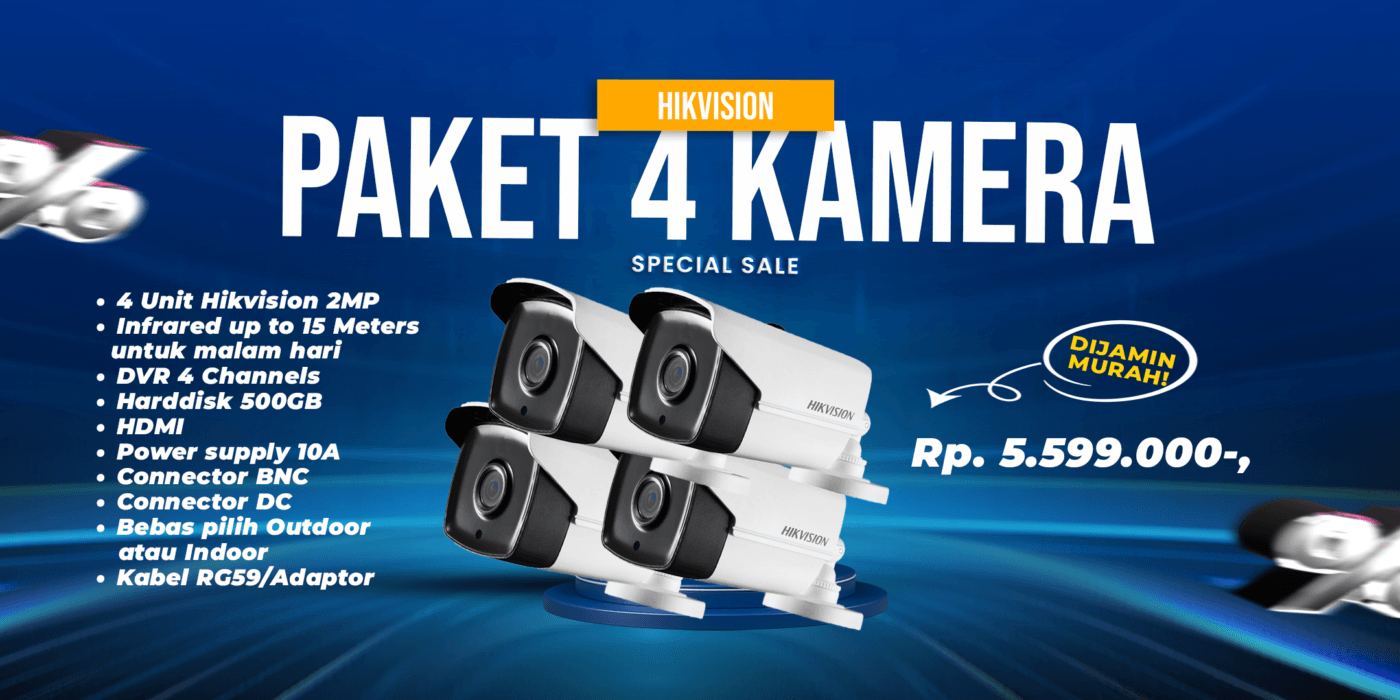 Paket 4 Kamera HIKVISION® Rp. 5.599.000