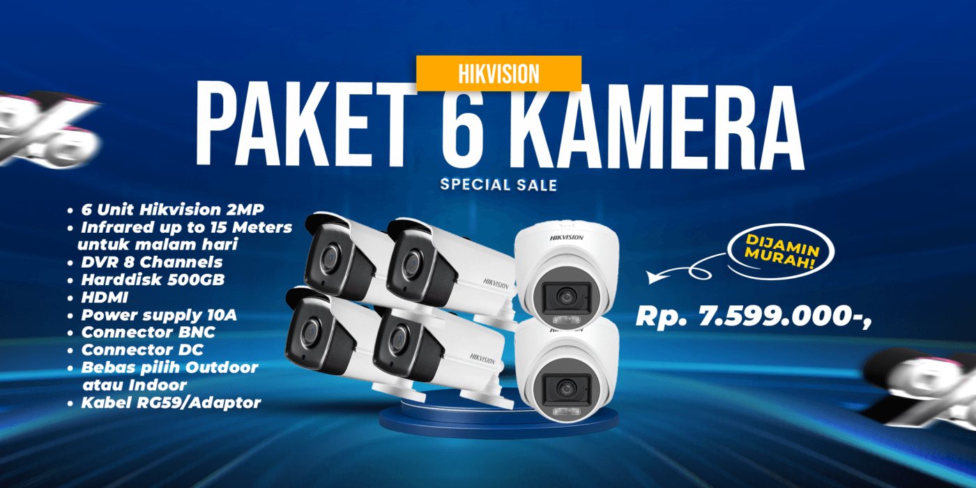 Paket 6 Kamera HIKVISION® Rp. 7.599.000