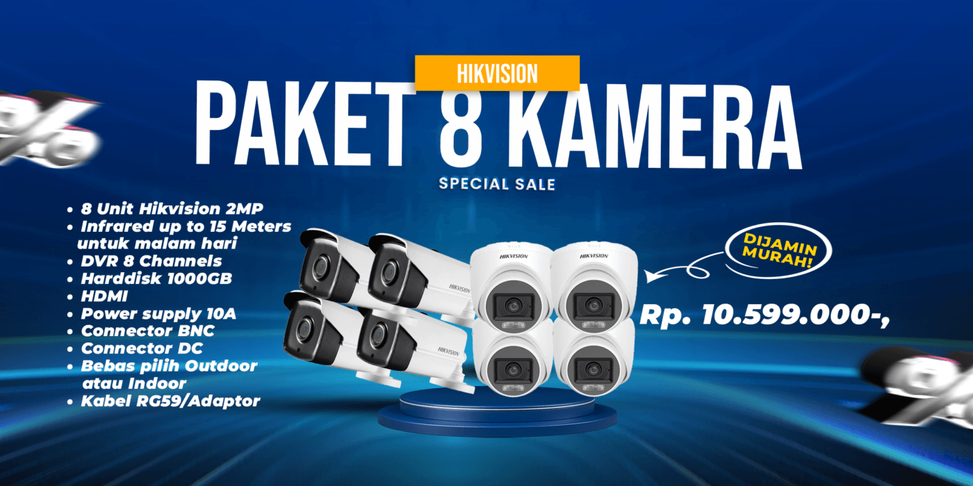 Paket 8 Kamera HIKVISION® Rp. 10.499.000